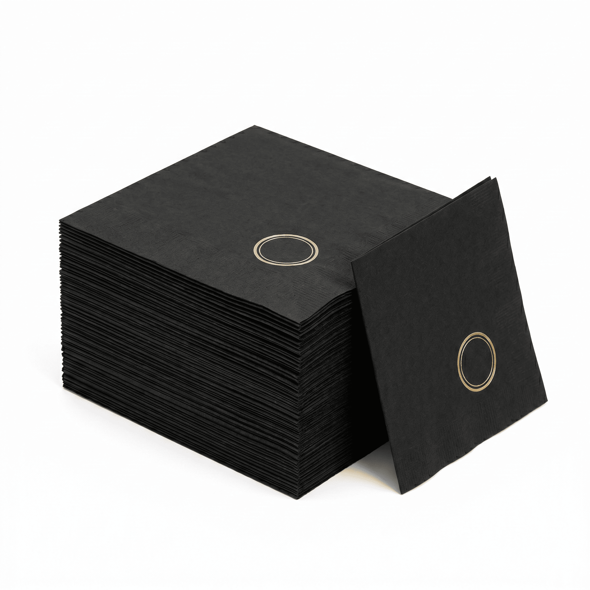 2-Ply Napkin Black 10x10 — Custom w/ Logo