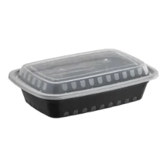 Rectangular Black & Clear 24 oz