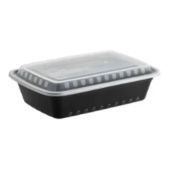 Rectangular Black & Clear 38 oz
